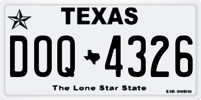 TX license plate DOQ4326