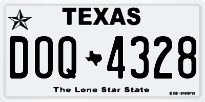 TX license plate DOQ4328