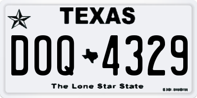 TX license plate DOQ4329