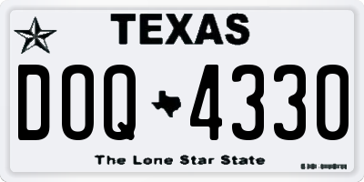 TX license plate DOQ4330