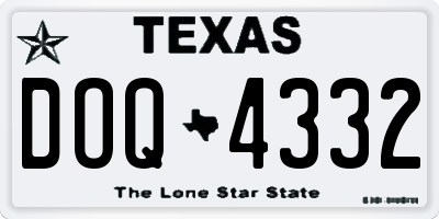 TX license plate DOQ4332