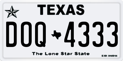 TX license plate DOQ4333