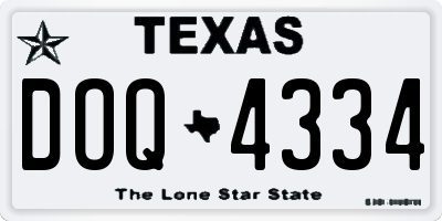 TX license plate DOQ4334
