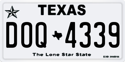 TX license plate DOQ4339