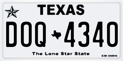 TX license plate DOQ4340