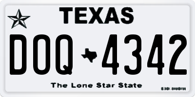 TX license plate DOQ4342
