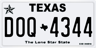 TX license plate DOQ4344
