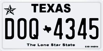 TX license plate DOQ4345