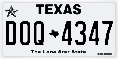 TX license plate DOQ4347