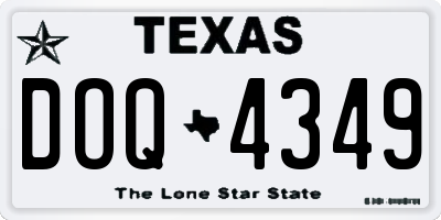 TX license plate DOQ4349
