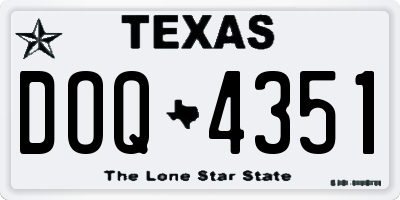 TX license plate DOQ4351