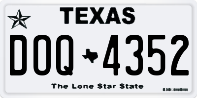 TX license plate DOQ4352
