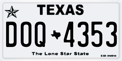 TX license plate DOQ4353