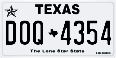 TX license plate DOQ4354
