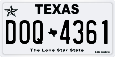 TX license plate DOQ4361