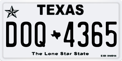 TX license plate DOQ4365
