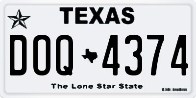TX license plate DOQ4374