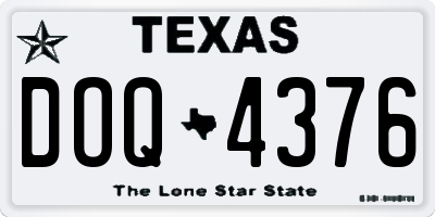 TX license plate DOQ4376
