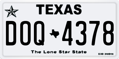 TX license plate DOQ4378