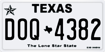 TX license plate DOQ4382