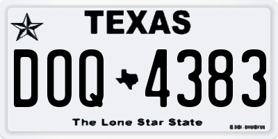 TX license plate DOQ4383