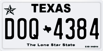TX license plate DOQ4384