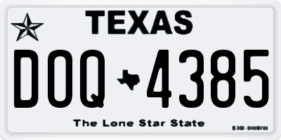 TX license plate DOQ4385