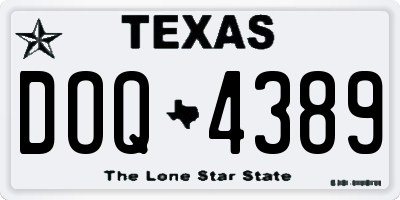 TX license plate DOQ4389
