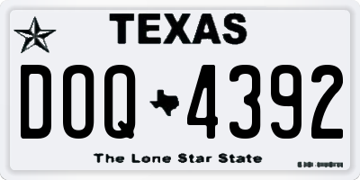 TX license plate DOQ4392