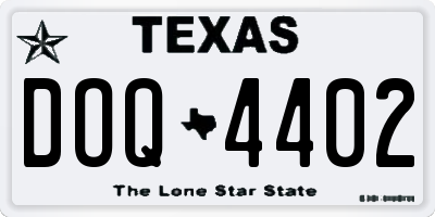 TX license plate DOQ4402