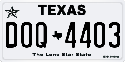 TX license plate DOQ4403