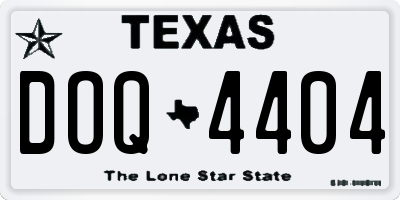 TX license plate DOQ4404