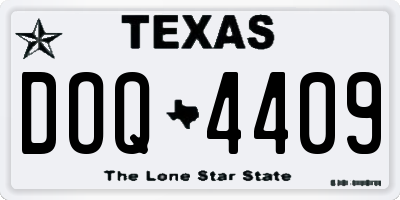 TX license plate DOQ4409