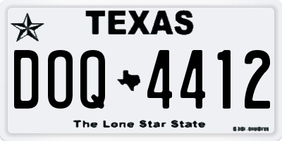 TX license plate DOQ4412