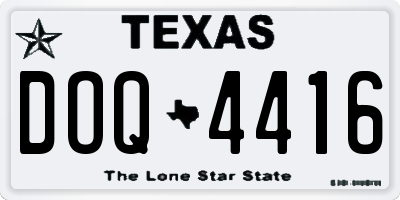 TX license plate DOQ4416