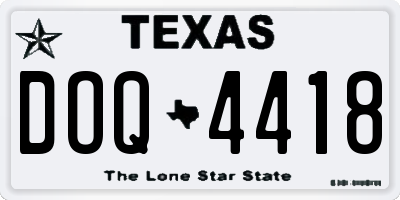 TX license plate DOQ4418