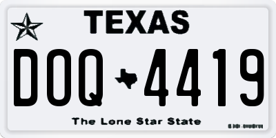 TX license plate DOQ4419
