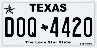TX license plate DOQ4420