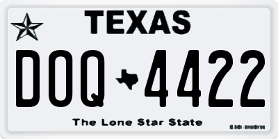 TX license plate DOQ4422