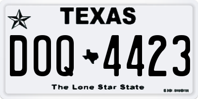 TX license plate DOQ4423