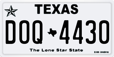 TX license plate DOQ4430