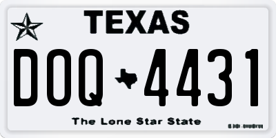 TX license plate DOQ4431