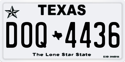 TX license plate DOQ4436