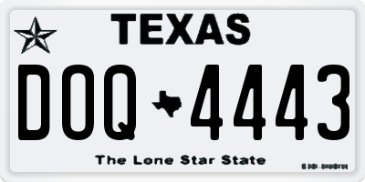 TX license plate DOQ4443