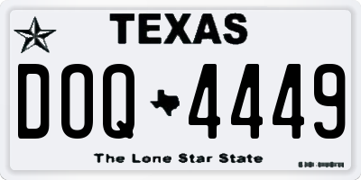 TX license plate DOQ4449