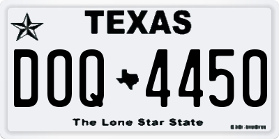 TX license plate DOQ4450
