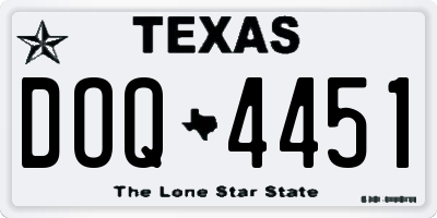 TX license plate DOQ4451