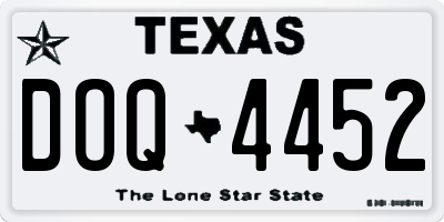 TX license plate DOQ4452