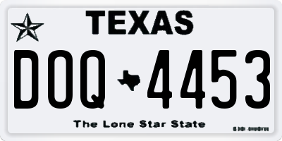 TX license plate DOQ4453