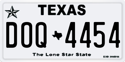 TX license plate DOQ4454